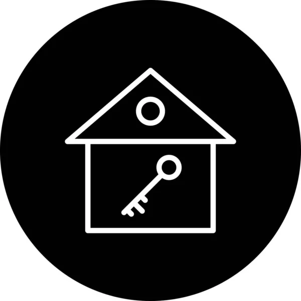 Icono Llave Casa Ilustración Vectorial — Vector de stock