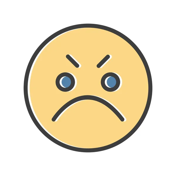 Angry Face Icon Simple Vector Illustration — Stock Vector