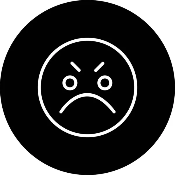 Angry face icon, simple vector illustration
