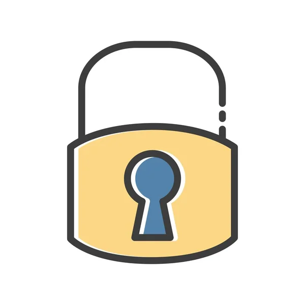 Ícone Cadeado Tema Proteção Segurança Sistema Segurança Design Isolado Ilustração — Vetor de Stock