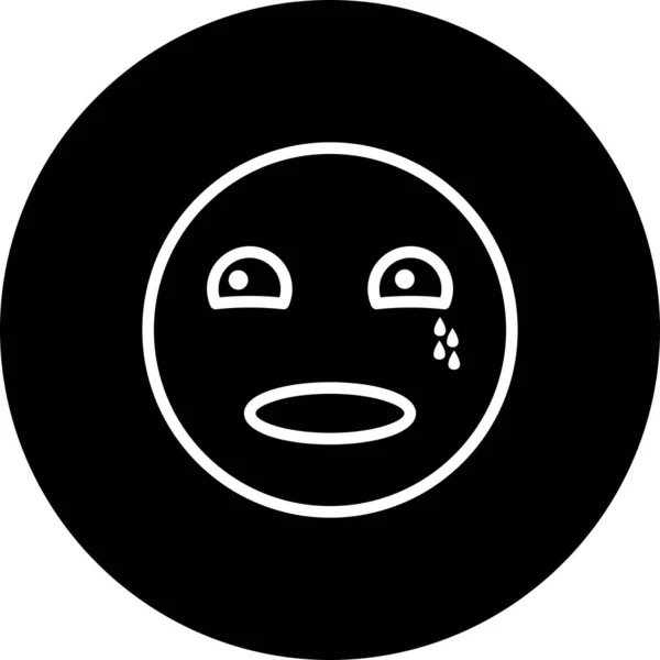 悲しい顔のアイコンシンプルなベクトルイラスト — ストックベクタ