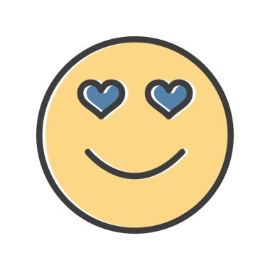 aşık olmak yüz ikonu, basit vektör illüstrasyon