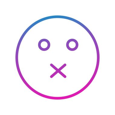  sessiz yüz simgesi, basit vektör illüstrasyonu