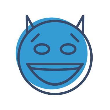 Şeytan yüz simgesi, basit vektör illüstrasyonu