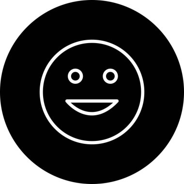 Mutlu yüz simgesi, basit vektör illüstrasyonu