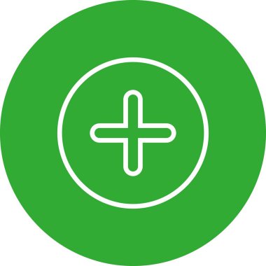 Artı işaret çizgisi vektör simgesi.