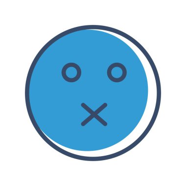  sessiz yüz simgesi, basit vektör illüstrasyonu