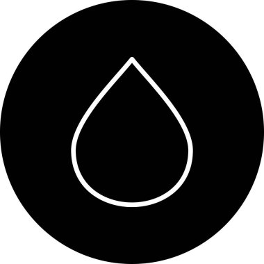 Bir damla suyun siyah beyaz vektör simgesi