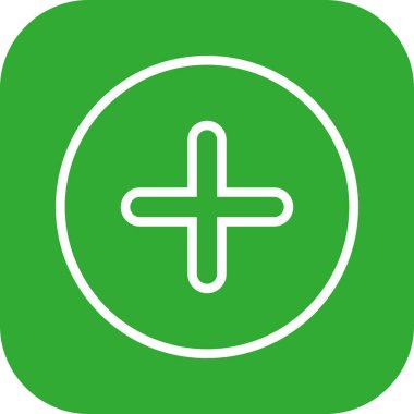 Artı işaret çizgisi vektör simgesi.