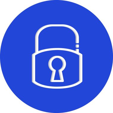 Beyaz arkaplanda asma kilit simgesi. vektör illüstrasyonu.