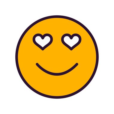 aşık olmak yüz ikonu, basit vektör illüstrasyon