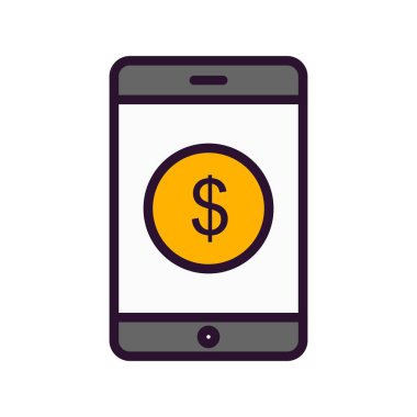 cep telefonu simgesi, basit vektör illüstrasyonu