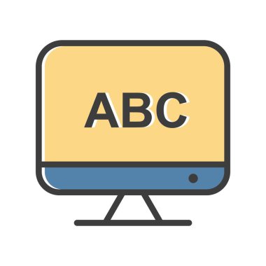 Lcd vektörü simgesi, illüstrasyon