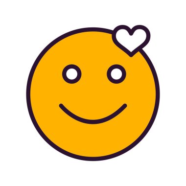 aşk yüzü simgesi, basit vektör illüstrasyonu