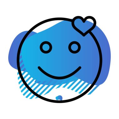 aşk yüzü simgesi, basit vektör illüstrasyonu