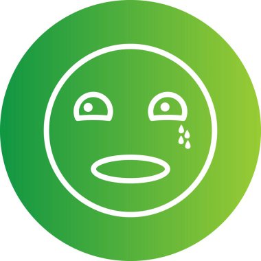 üzgün yüz simgesi, basit vektör illüstrasyonu