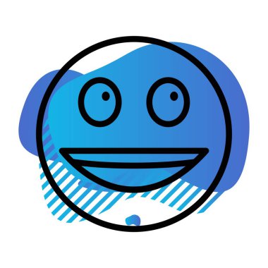 Mutlu yüz simgesi, basit vektör illüstrasyonu