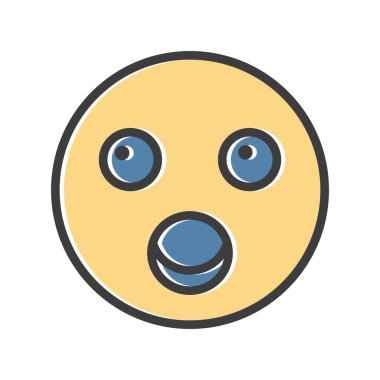 şok yüz simgesi, basit vektör illüstrasyonu