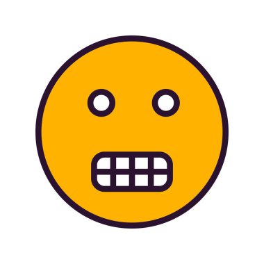 Kawaii yüz ikonu. Web için duygu simgelerinin çizgi film illüstrasyonu