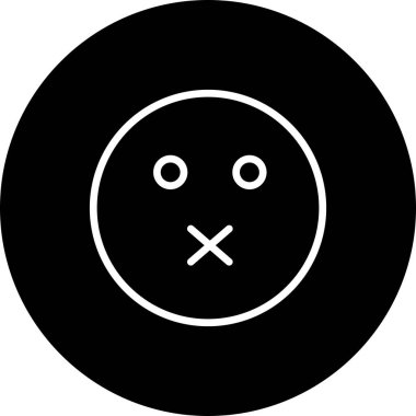  sessiz yüz simgesi, basit vektör illüstrasyonu