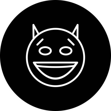 Şeytan yüz simgesi, basit vektör illüstrasyonu