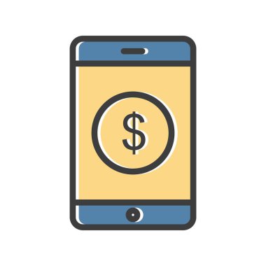 cep telefonu simgesi, basit vektör illüstrasyonu