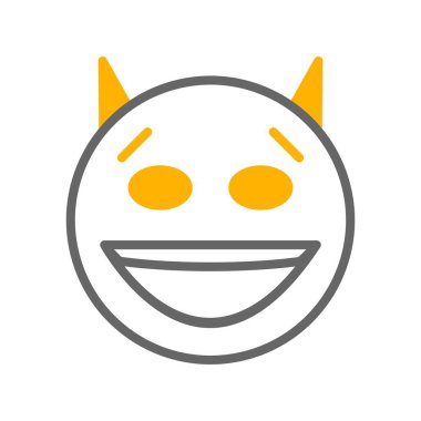 Şeytan yüz simgesi, basit vektör illüstrasyonu