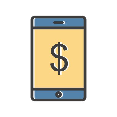 cep telefonu simgesi, basit vektör illüstrasyonu