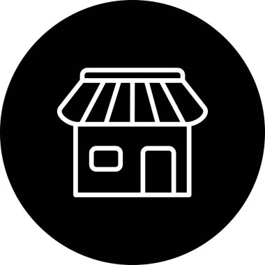 Mağazanın modern düz tasarım simgesinin vektör çizimi
