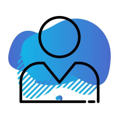 man simgesi, kişisel profil basit vektör illüstrasyonu