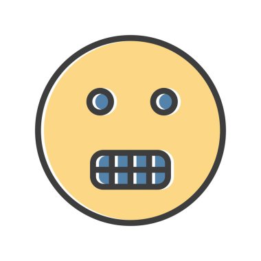 Kawaii simge simgesi. Web için yüz vektör simgelerinin karikatür çizimi