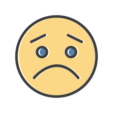 üzgün yüz simgesi, basit vektör illüstrasyonu