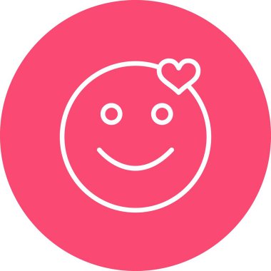 aşk yüzü simgesi, basit vektör illüstrasyonu