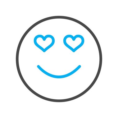 aşık olmak yüz ikonu, basit vektör illüstrasyon