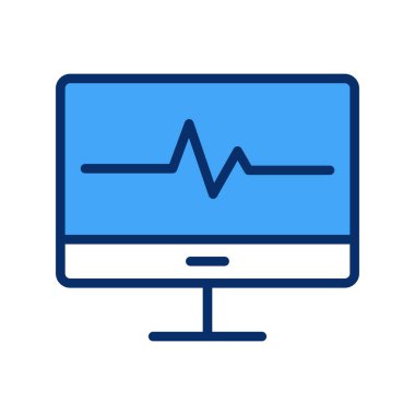 Düz stil kardiyogram simgesi beyaz arkaplanda izole edildi. tıbbi sembol vektör illüstrasyonu