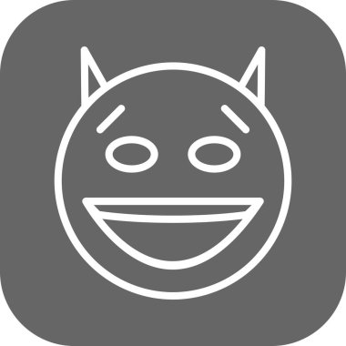 Şeytan yüz simgesi, basit vektör illüstrasyonu