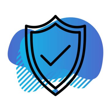 Kalkan simgesi, basit vektör illüstrasyonu