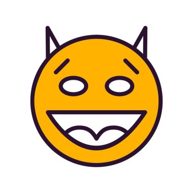 Şeytan yüz simgesi, basit vektör illüstrasyonu