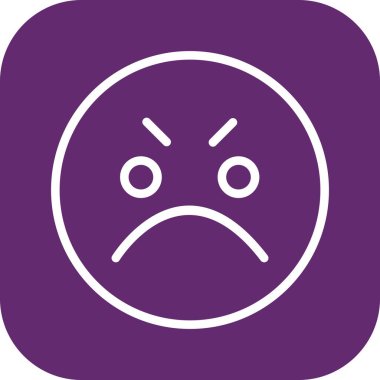 Kızgın yüz simgesi, basit vektör illüstrasyonu