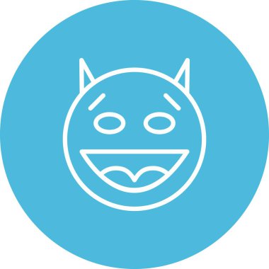 Şeytan yüz simgesi, basit vektör illüstrasyonu