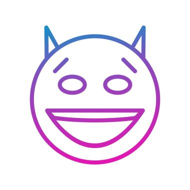 Şeytan yüz simgesi, basit vektör illüstrasyonu