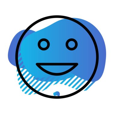 Mutlu yüz simgesi, basit vektör illüstrasyonu