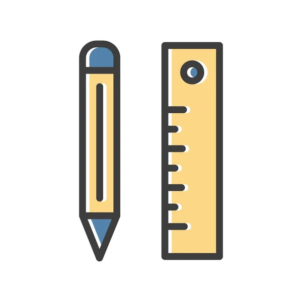 Vector Illustration Education Icon School Concept — Stock Vector