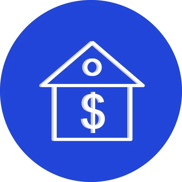 Icône Signe Dollar Usd Symbole Monnaie Bouton Rond Bleu Avec — Image vectorielle
