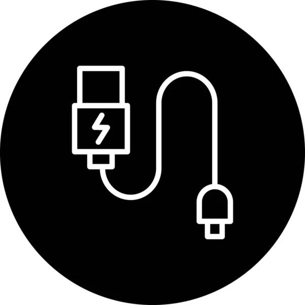 Icono Cable Datos Vectoriales — Vector de stock