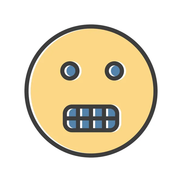Ikona Emotikonu Kawaii Kreslené Ilustrace Obličejových Vektorových Ikon Pro Web — Stockový vektor
