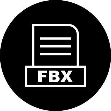 Vektör FBX dosya simgesi 