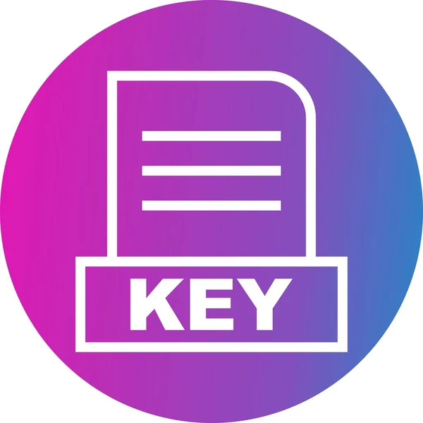 Vector Key Bestand Pictogram — Stockvector