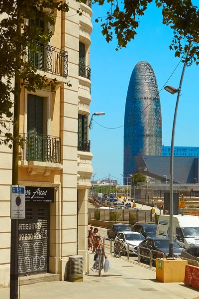 Barcelona Spanyolország 2019 Július Agbar Tower Torre Agbar Barcelonában — Stock Fotó