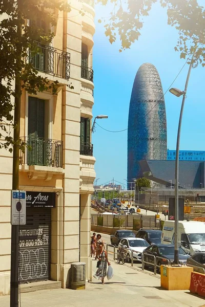Barcelona Spanyolország 2019 Július Agbar Tower Torre Agbar Barcelonában — Stock Fotó